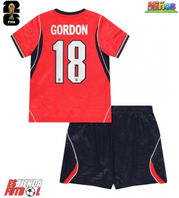 Inglaterra Anthony Gordon #18 Segunda Equipación Niños Mundial 2026 Manga Corta (+ Pantalones cortos)
